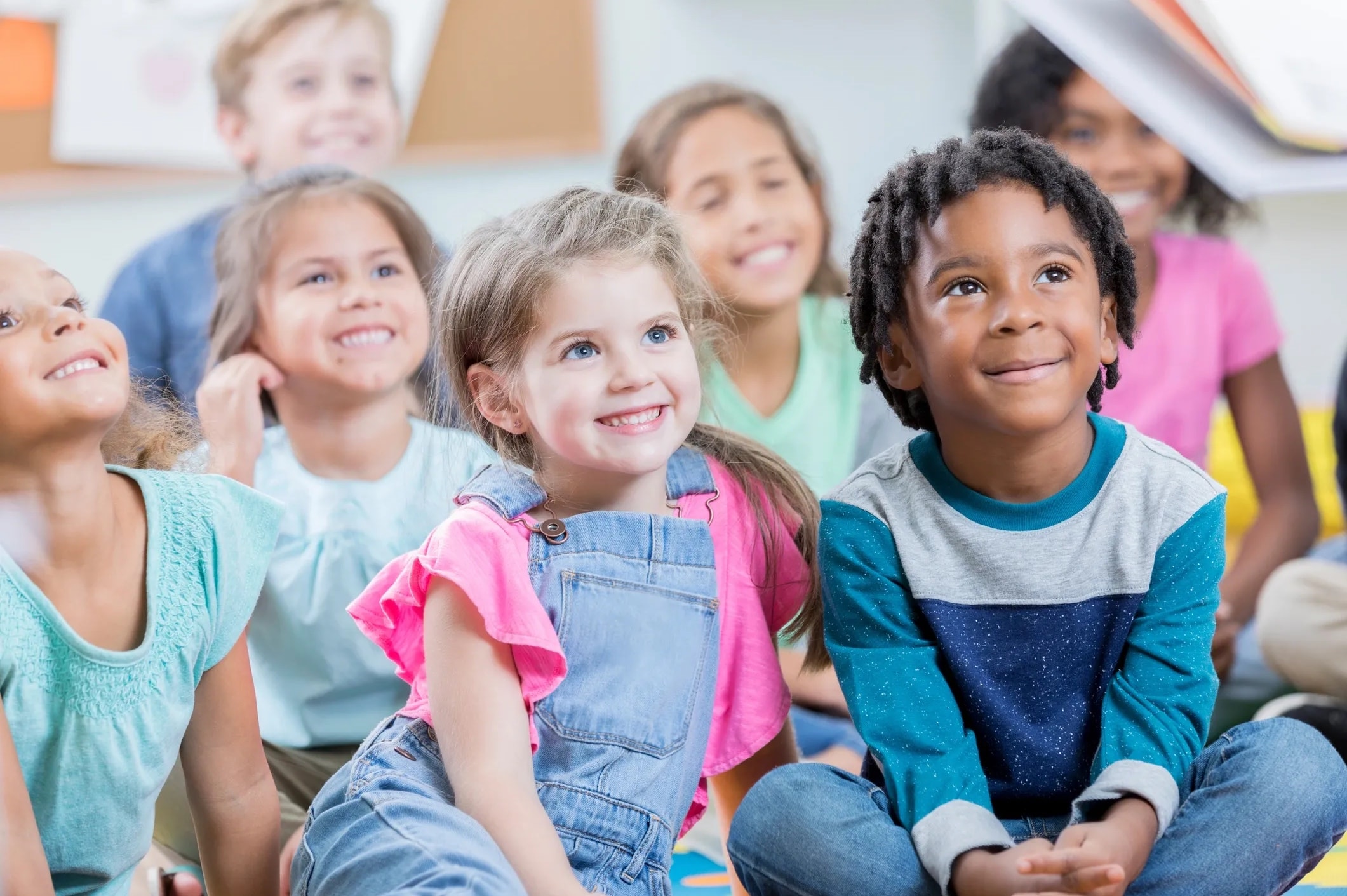 Children reading the Bible together